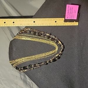 24" Coldwater Creek 8 tiered gold with glass beads